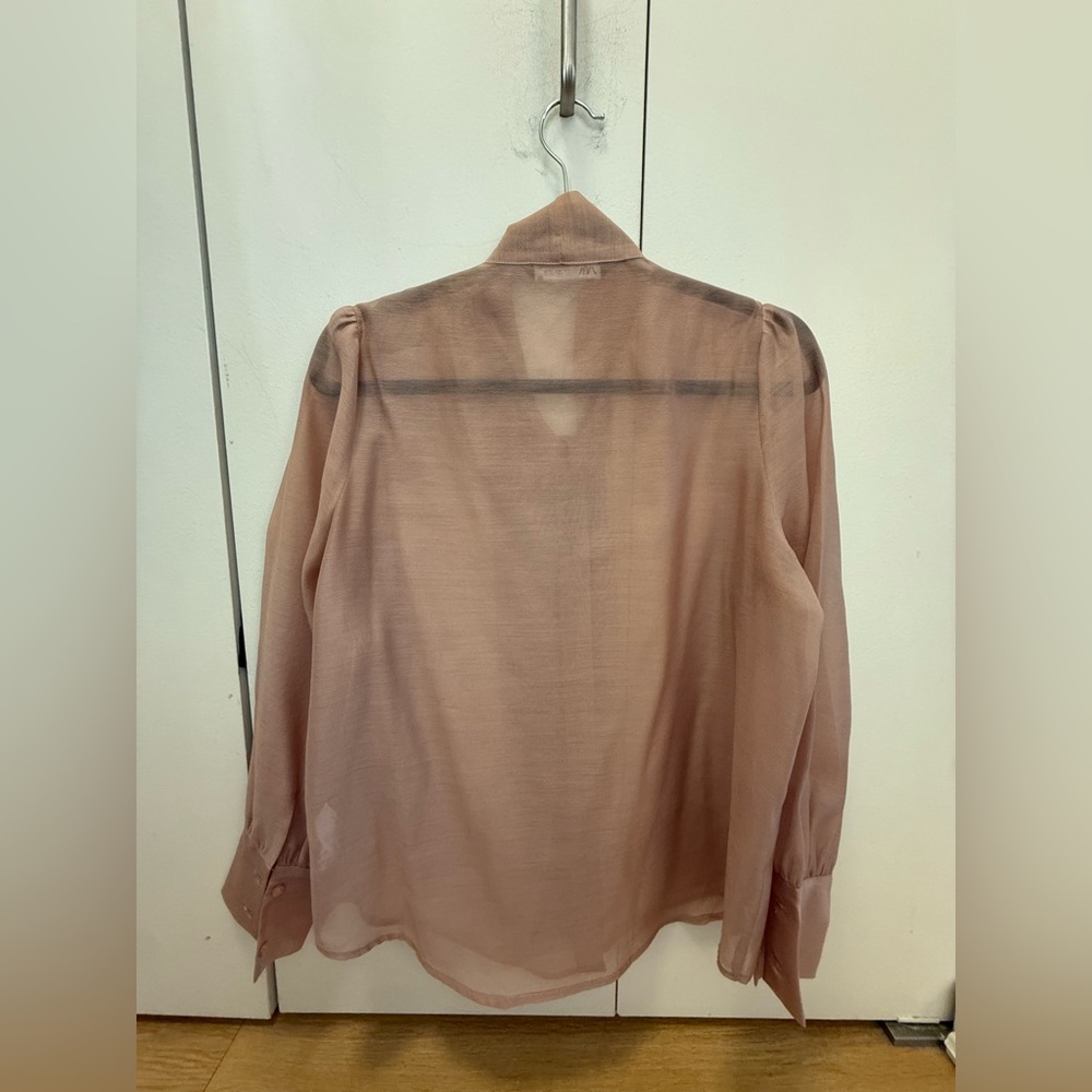 Zara Organza Blouse With Tie - Picture 10 of 10